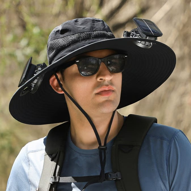 🏆 50K+ SOLD! – Almost Gone-⚡2025 New Ultralight Solar Fan Sun Hat – Lighter Than a Baseball!⚾