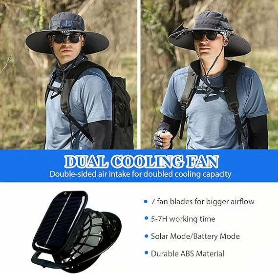 🏆 50K+ SOLD! – Almost Gone-⚡2025 New Ultralight Solar Fan Sun Hat – Lighter Than a Baseball!⚾