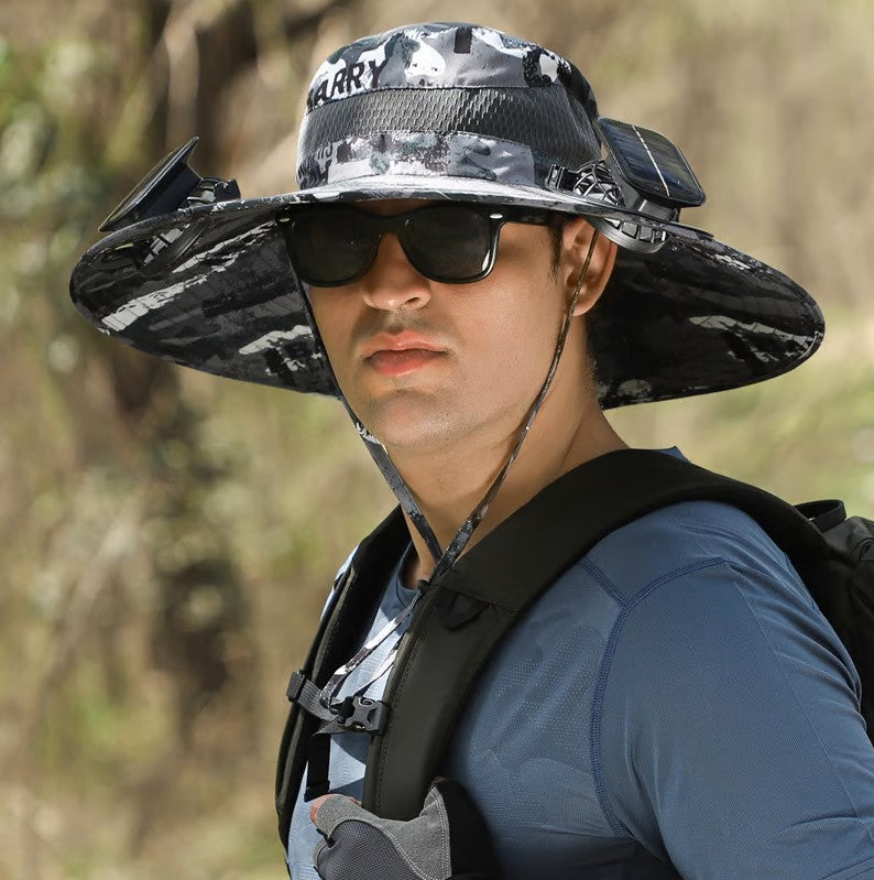 🏆 50K+ SOLD! – Almost Gone-⚡2025 New Ultralight Solar Fan Sun Hat – Lighter Than a Baseball!⚾