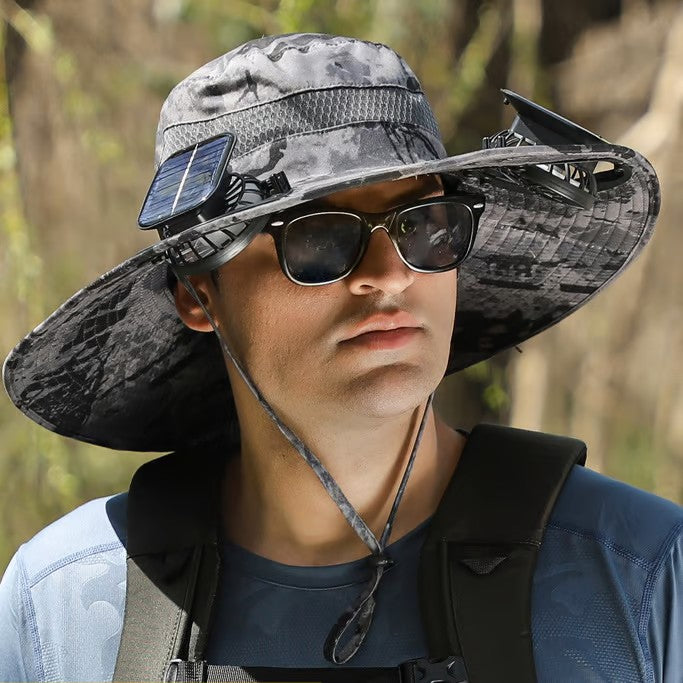 🏆 50K+ SOLD! – Almost Gone-⚡2025 New Ultralight Solar Fan Sun Hat – Lighter Than a Baseball!⚾