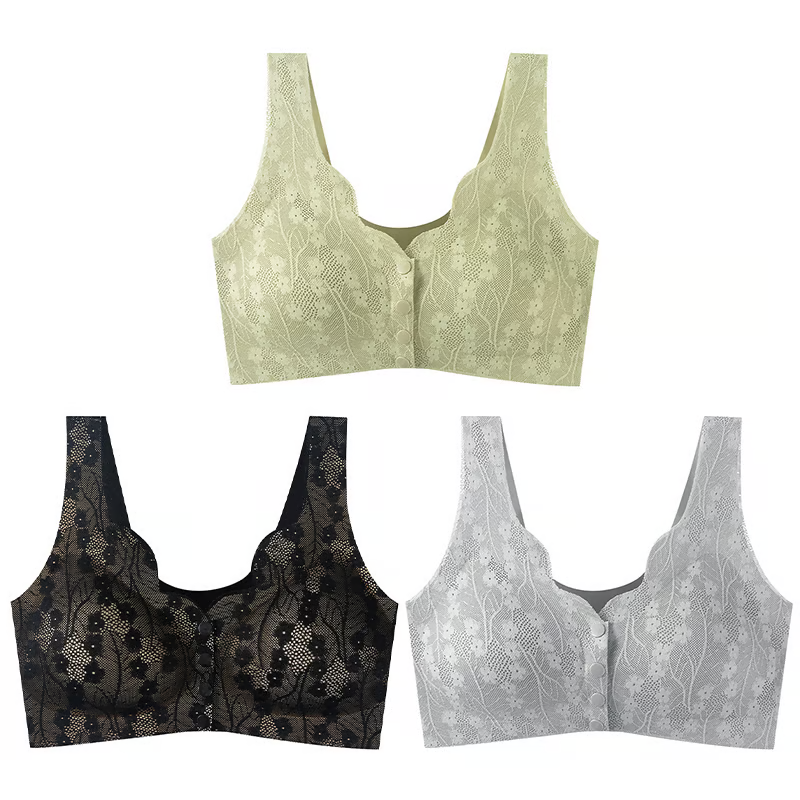 🔥Buy 1 Get 2 Free (3PCS) - Comfortable & Convenient Front Button Bra
