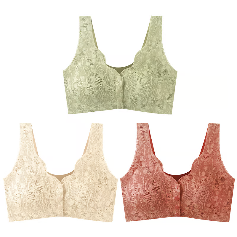 🔥Buy 1 Get 2 Free (3PCS) - Comfortable & Convenient Front Button Bra