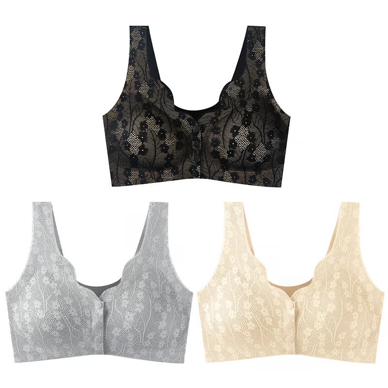 🔥Buy 1 Get 2 Free (3PCS) - Comfortable & Convenient Front Button Bra