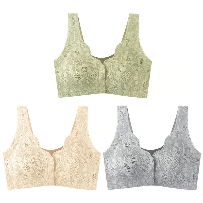 🔥Buy 1 Get 2 Free (3PCS) - Comfortable & Convenient Front Button Bra