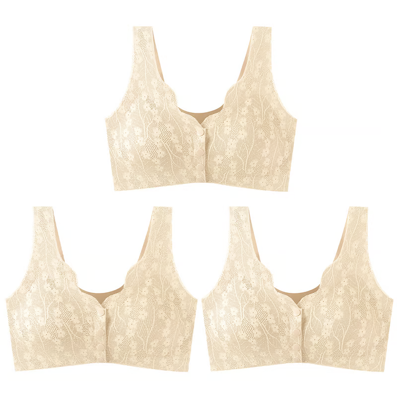 🔥Buy 1 Get 2 Free (3PCS) - Comfortable & Convenient Front Button Bra