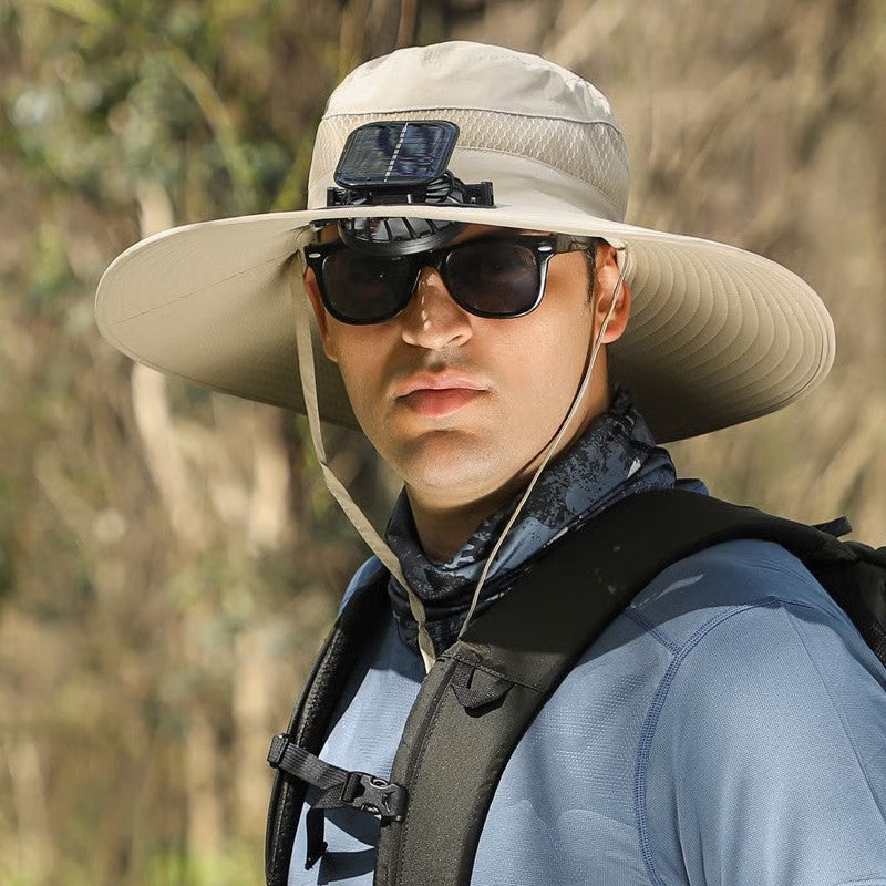 🏆 50K+ SOLD! – Almost Gone-⚡2025 New Ultralight Solar Fan Sun Hat – Lighter Than a Baseball!⚾