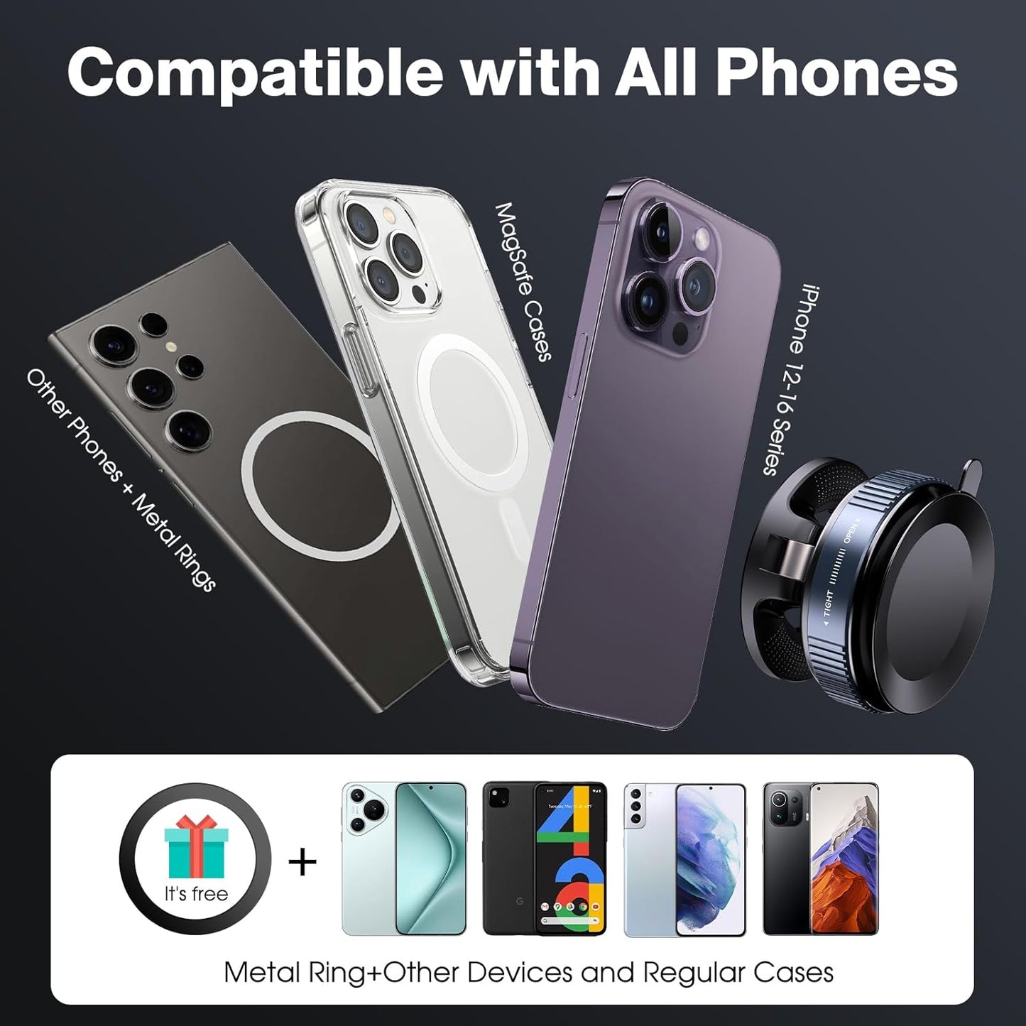 🔥Factory direct sale 49% OFF🔥360° Adjustable Vacuum Magnetic Phone Holder