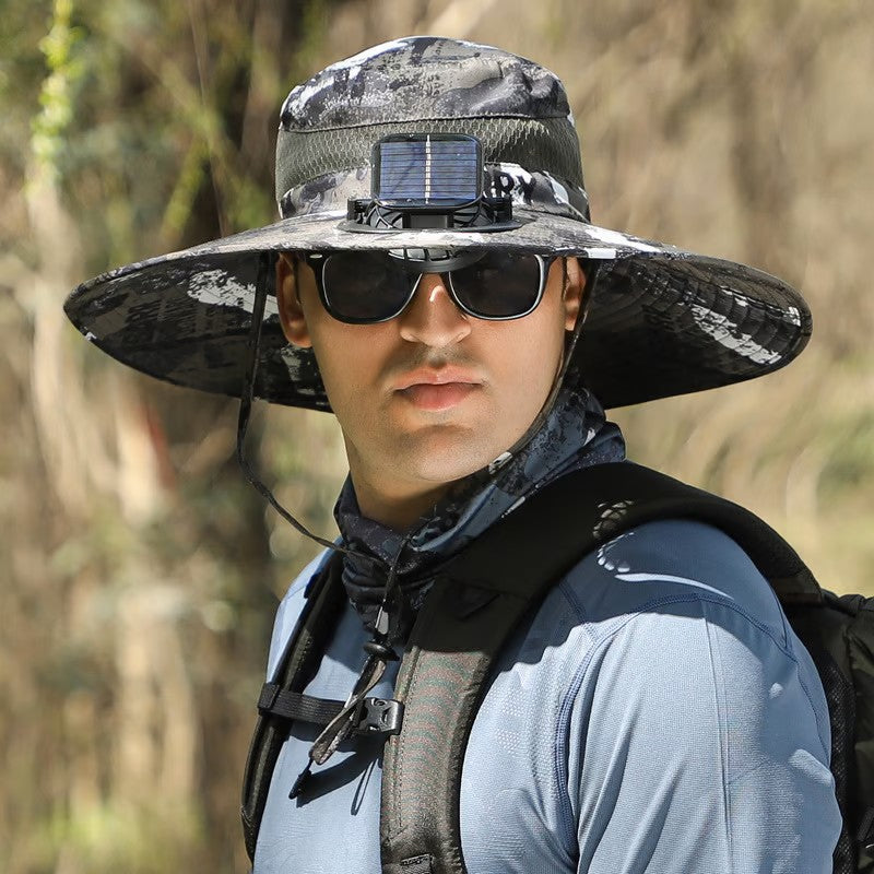 🏆 50K+ SOLD! – Almost Gone-⚡2025 New Ultralight Solar Fan Sun Hat – Lighter Than a Baseball!⚾