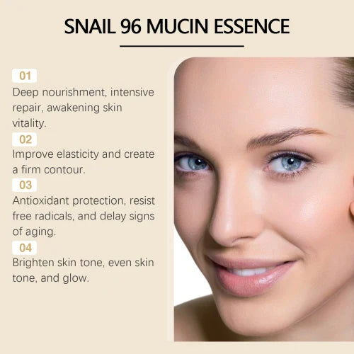 OUHOE Snail 96 Mucin Essence- Snail Skin Revitalizing - Reduces Acne, Revitalizes Skin