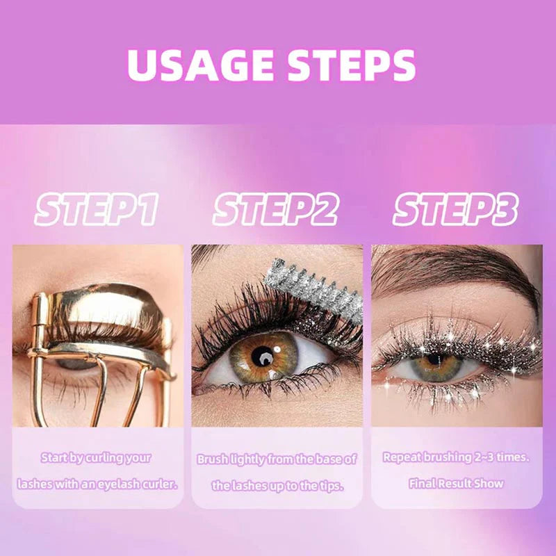 đ„đBUY 1 GET 1 FREEđ Waterproof Diamond Glitter Mascara - Long-lasting Curl, Sparkling Shine, Create Captivating Eyes!