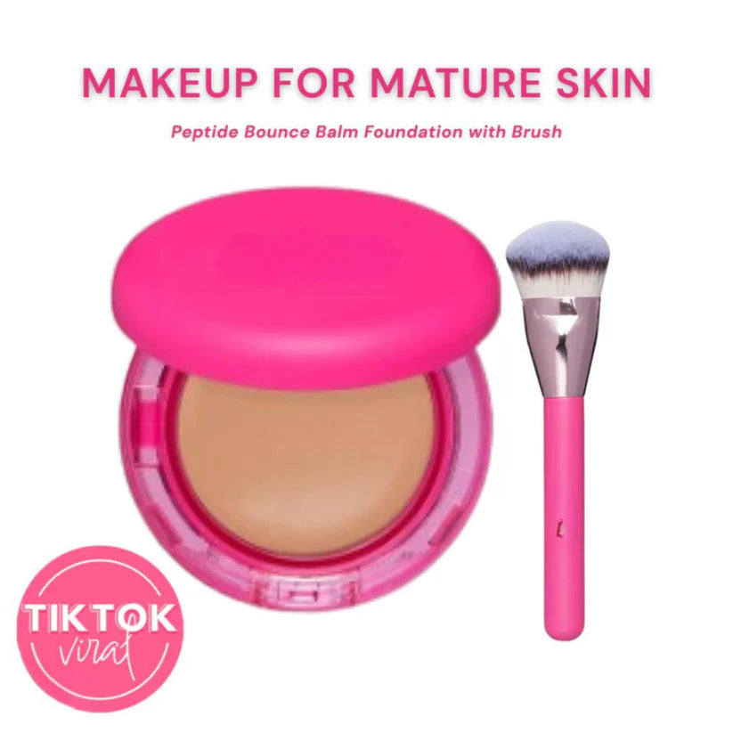 Peptide Bounce Balm Foundation with Brush