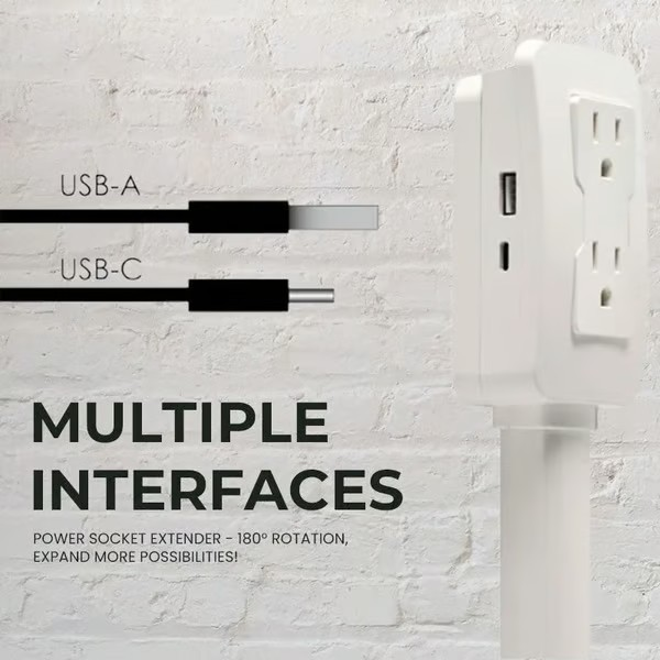 🔥2025 New Arrival - 49% OFF🔥Retractable and rotatable Electrical Outlet Extender