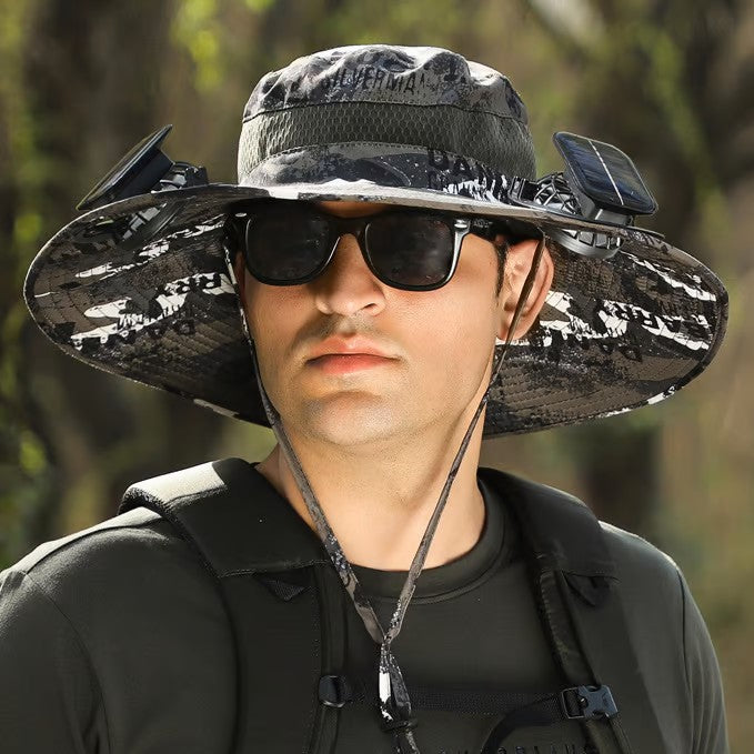 🏆 50K+ SOLD! – Almost Gone-⚡2025 New Ultralight Solar Fan Sun Hat – Lighter Than a Baseball!⚾