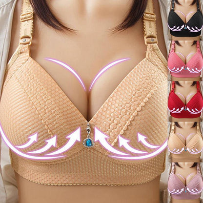 2024 WOMEN BACK BUCKLE COTTON BRAS WIRE FREE PLUS SIZE SHOULDER STRAPS BRASIERES COMFORT
