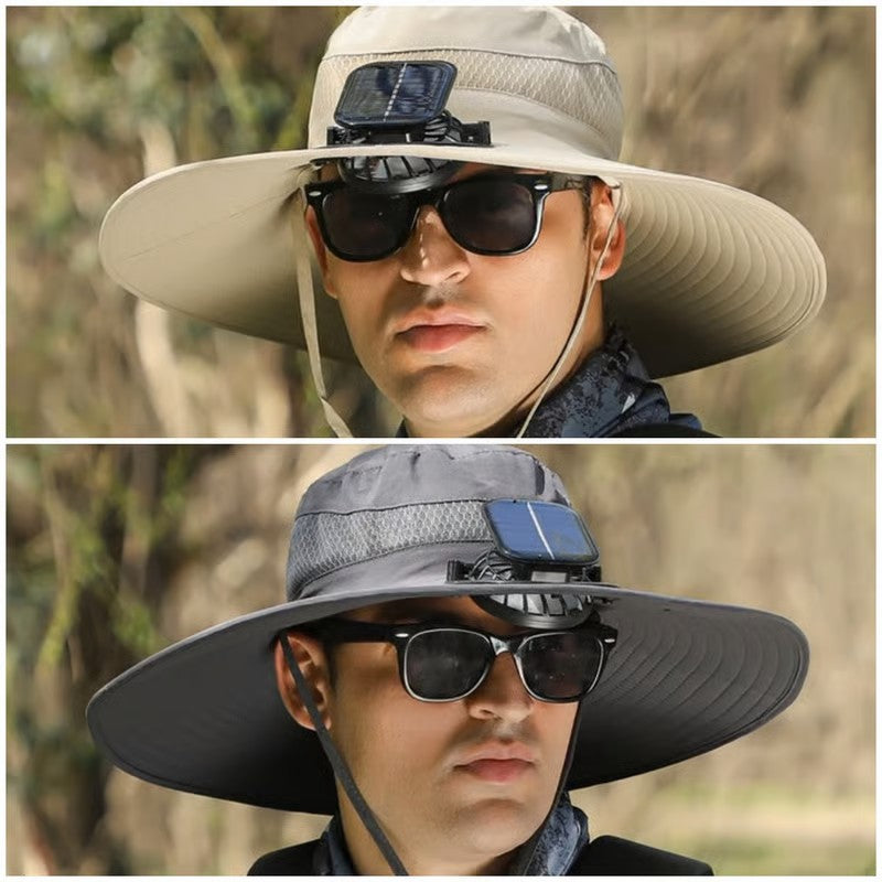 🏆 50K+ SOLD! – Almost Gone-⚡2025 New Ultralight Solar Fan Sun Hat – Lighter Than a Baseball!⚾