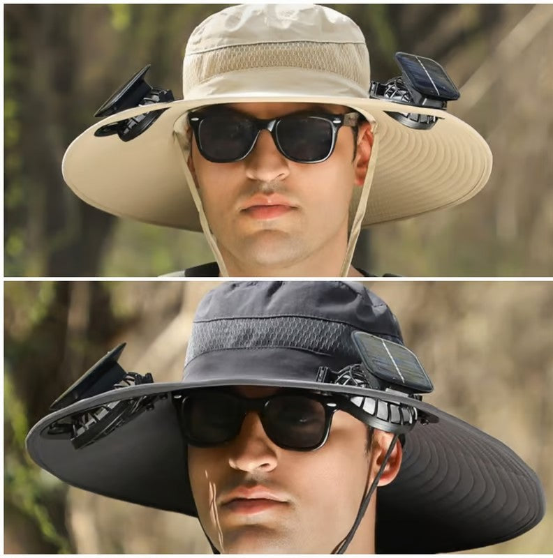 🏆 50K+ SOLD! – Almost Gone-⚡2025 New Ultralight Solar Fan Sun Hat – Lighter Than a Baseball!⚾