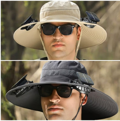 🏆 50K+ SOLD! – Almost Gone-⚡2025 New Ultralight Solar Fan Sun Hat – Lighter Than a Baseball!⚾