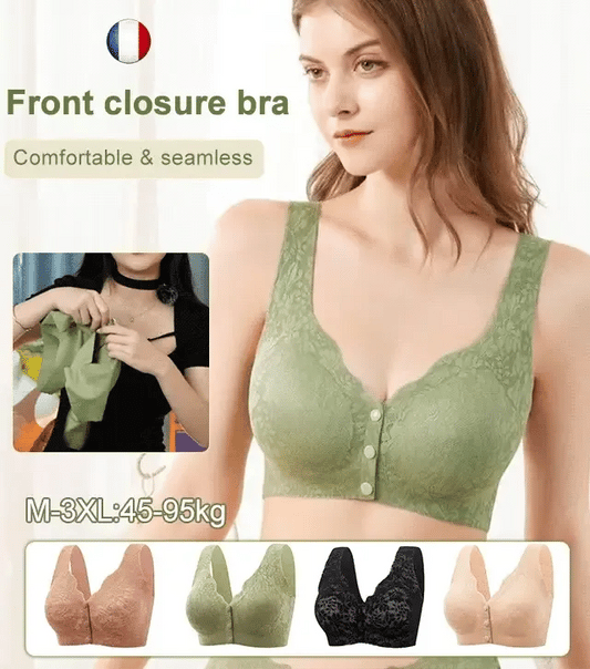 🔥Buy 1 Get 2 Free (3PCS) - Comfortable & Convenient Front Button Bra