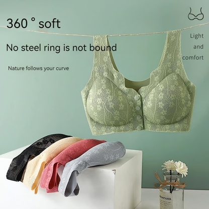 🔥Buy 1 Get 2 Free (3PCS) - Comfortable & Convenient Front Button Bra