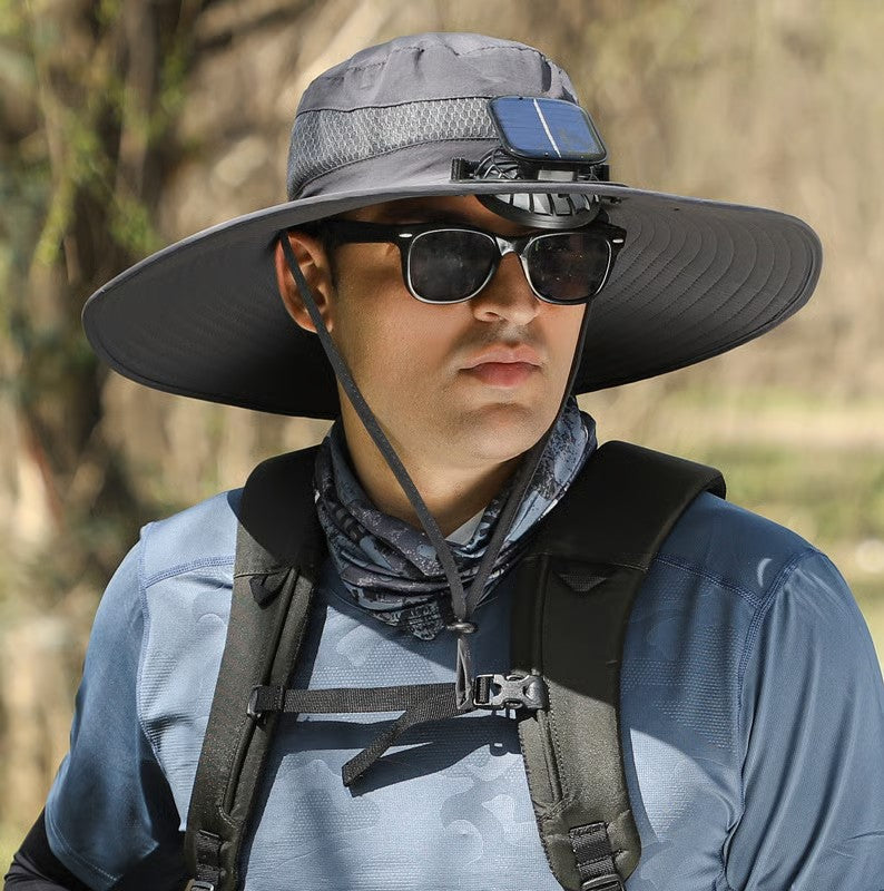 🏆 50K+ SOLD! – Almost Gone-⚡2025 New Ultralight Solar Fan Sun Hat – Lighter Than a Baseball!⚾
