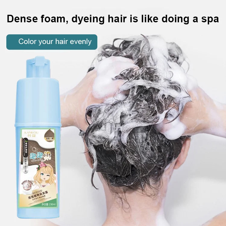 Natural plant extract bubble hair dye