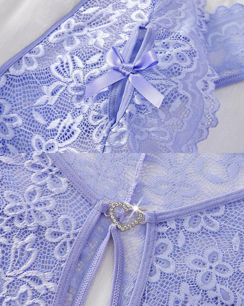 Bridal Whisper Halter Neck Lace Teddy