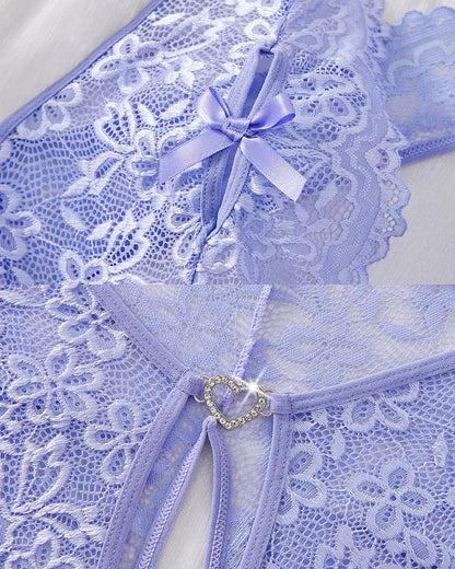 Bridal Whisper Halter Neck Lace Teddy