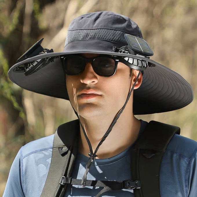 🏆 50K+ SOLD! – Almost Gone-⚡2025 New Ultralight Solar Fan Sun Hat – Lighter Than a Baseball!⚾