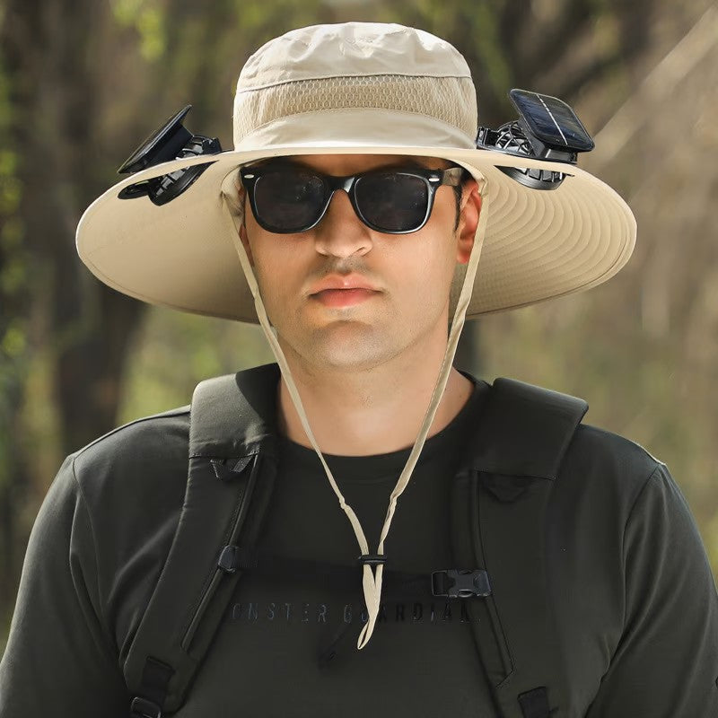 🏆 50K+ SOLD! – Almost Gone-⚡2025 New Ultralight Solar Fan Sun Hat – Lighter Than a Baseball!⚾