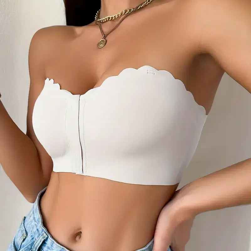 🔥Seamless Front Closure Strapless Bandeau Bra