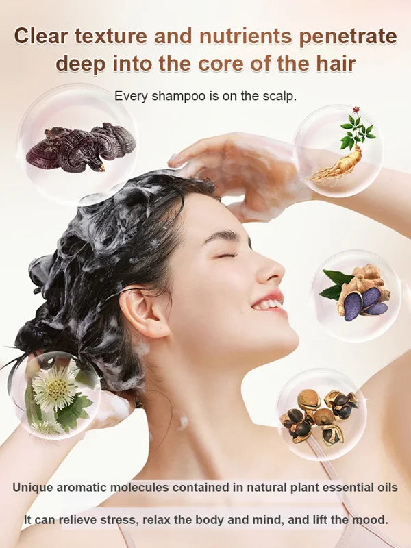 【White to Black】Ginseng and Polygonatum odoratum Hair Care Shampoo