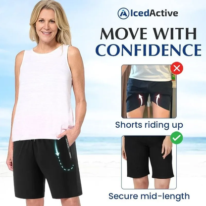 IcedActive – Women’s Ice Silk Quick Drying Stretch Shorts