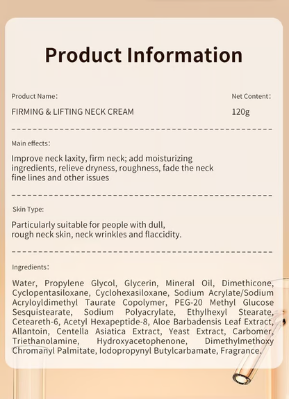 ✨ Transform Your Neck in 28 Days 🌟 Firming & Lifting Neck Cream - For Youthful, Radiant Skin!