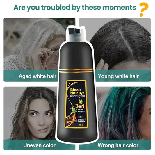 🔥The 100% Black Instant 3-in-1 Hair Dye Shampoo
