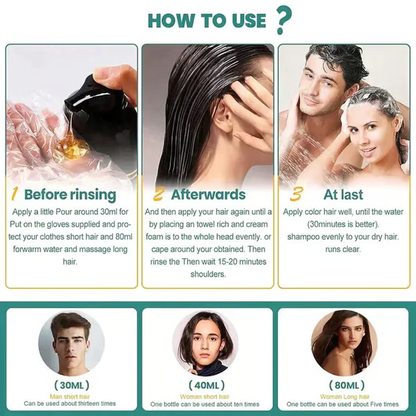 🔥The 100% Black Instant 3-in-1 Hair Dye Shampoo
