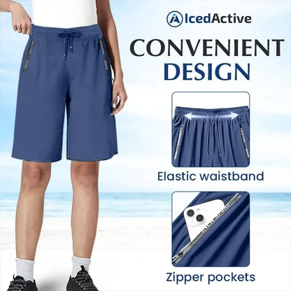 IcedActive – Women’s Ice Silk Quick Drying Stretch Shorts