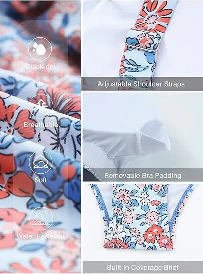 🌸Vintage kontrola bříška dvoudílné plavky👙