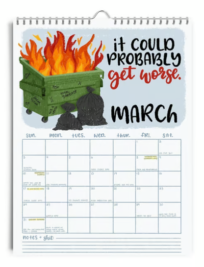 HERE WE FUCKING GO AGAIN 2025 CALENDAR