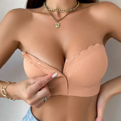 🔥Seamless Front Closure Strapless Bandeau Bra