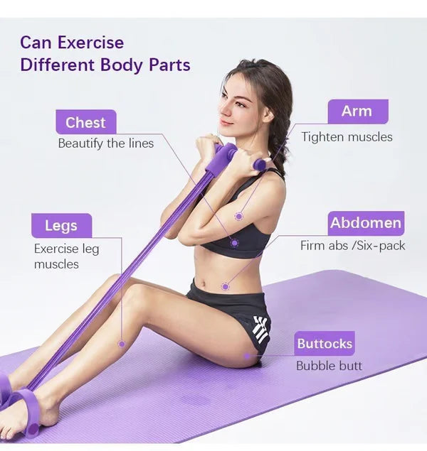 21 Fitness Resistance Bands-4 Tube Pedal Ankle Puller 21 Reviews