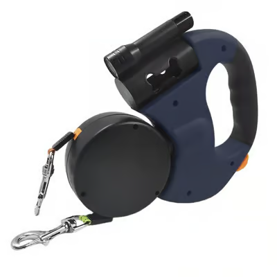 Dual Dog Leash with Tangle-Free Swivel & LED Light
